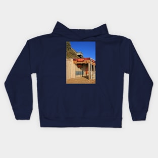 Beach Shack & Cliff Lift, Bournemouth, January 2024 Kids Hoodie